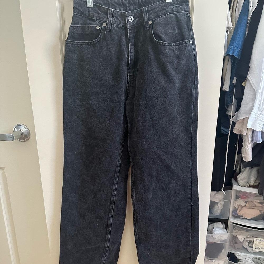 Black checkered jeans